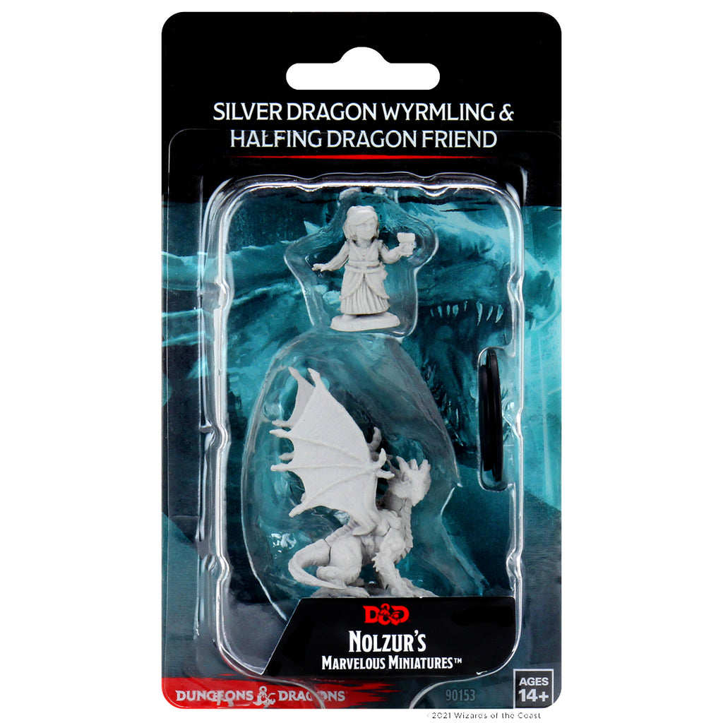 Silver Dragon Wyrmling & Halfling Dragon Friend