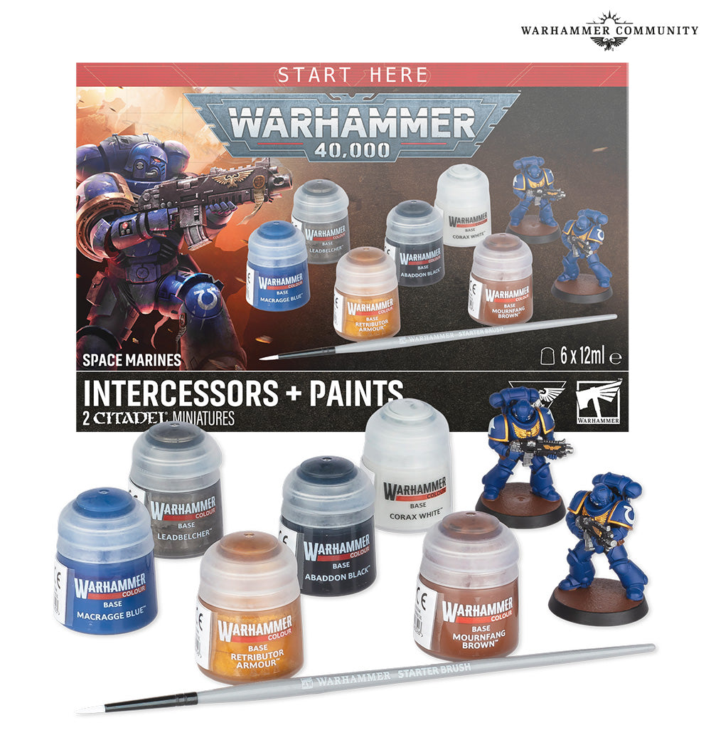 Warhammer 40,000 Space Marines: Intercessors + Paints