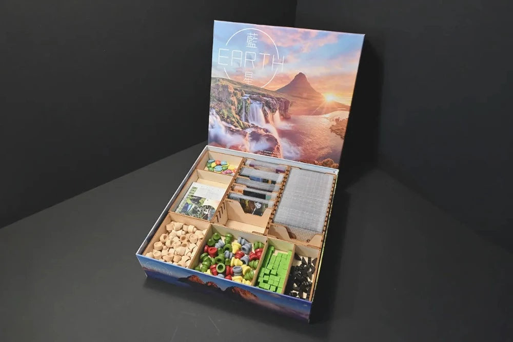 烏鴉盒子 藍星(地球) 木製收納盒 Earth Wooden Insert