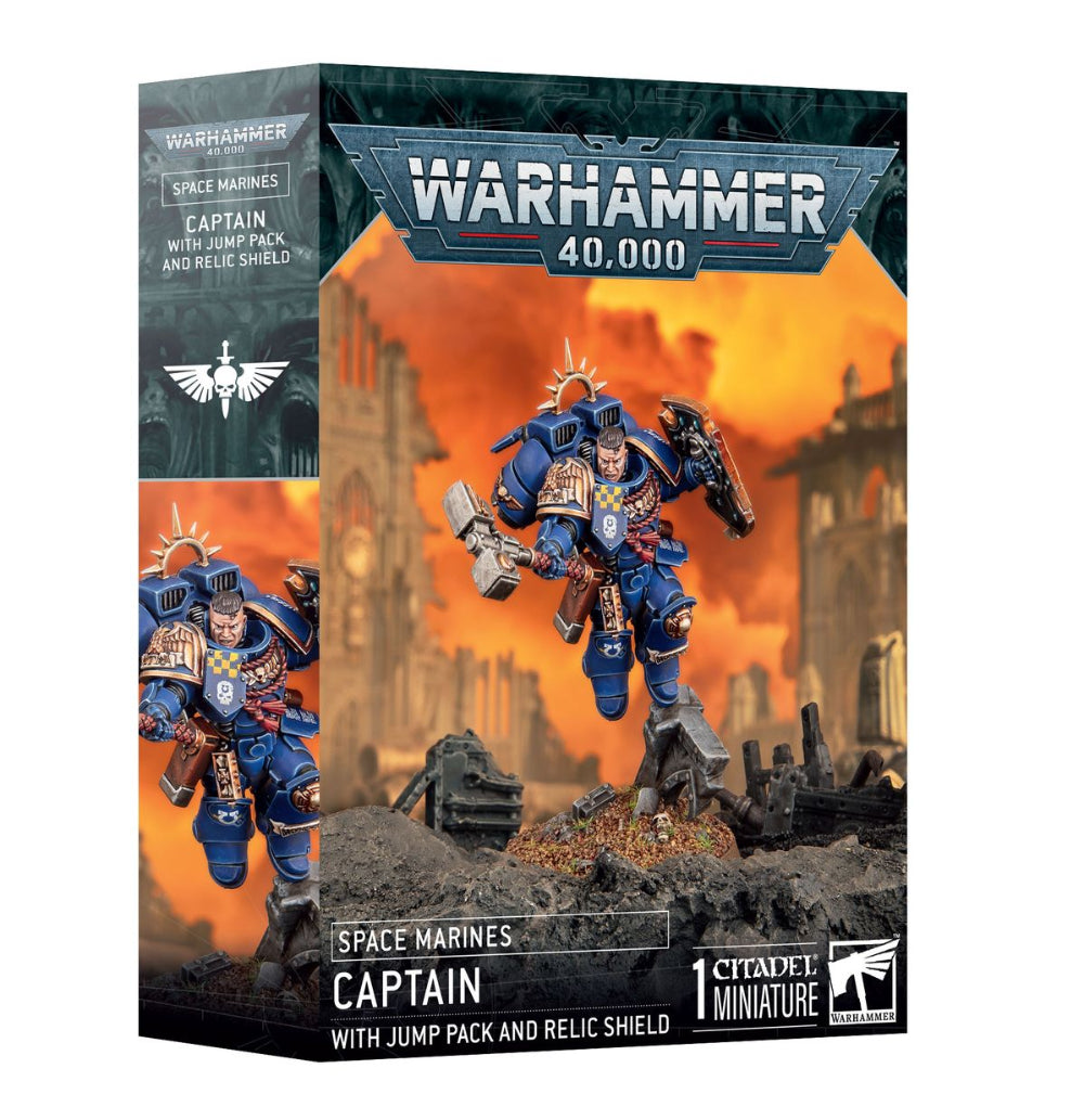 Warhammer 40,000 Space Marines: Captain with Jump Pack and Relic Shield