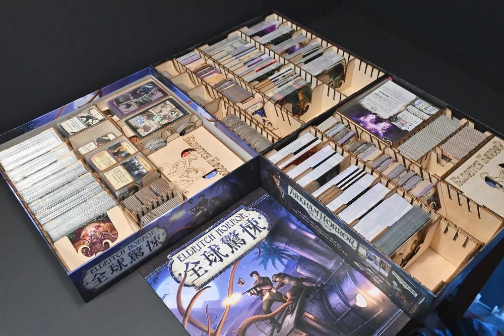 烏鴉盒子 全球驚悚/全球驚慄+全擴充 木製桌遊收納盒 Eldritch Horror Wooden Insert