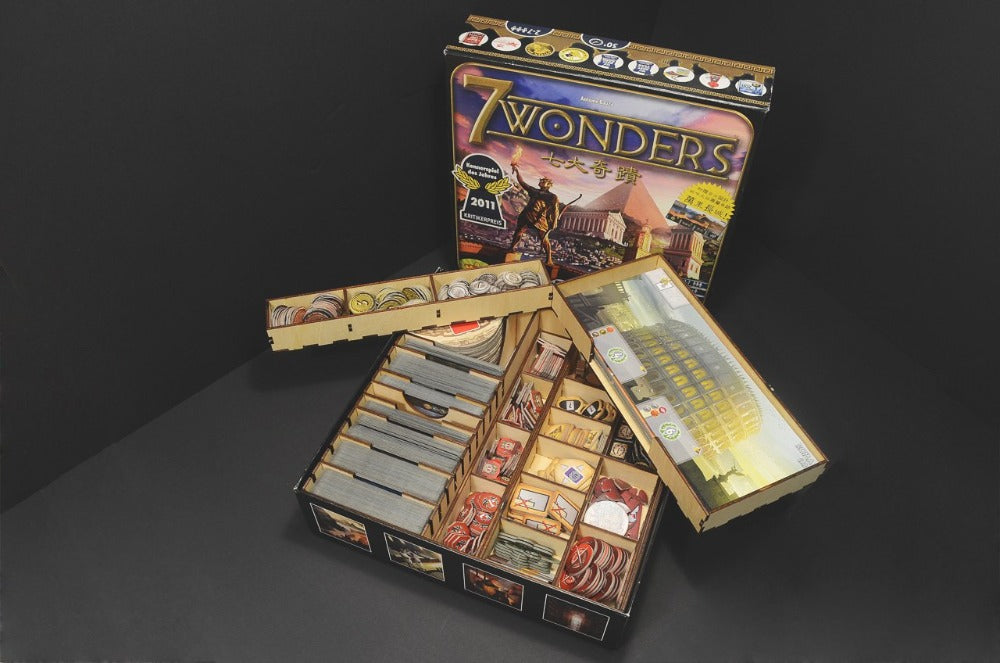 烏鴉盒子 七大奇蹟+多擴充 木製桌遊收納盒 7 Wonders+ Exps Wooden Insert