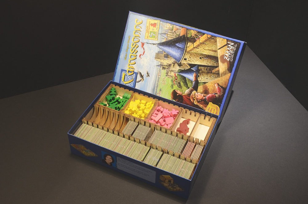 烏鴉盒子 卡卡頌+多擴充 木製桌遊收納盒 Carcassonne + Exps. Wooden Insert