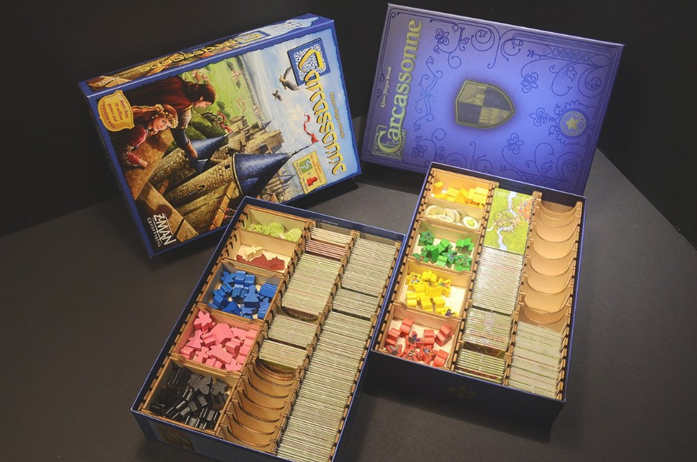 烏鴉盒子 卡卡頌+多擴充 木製桌遊收納盒 Carcassonne + Exps. Wooden Insert