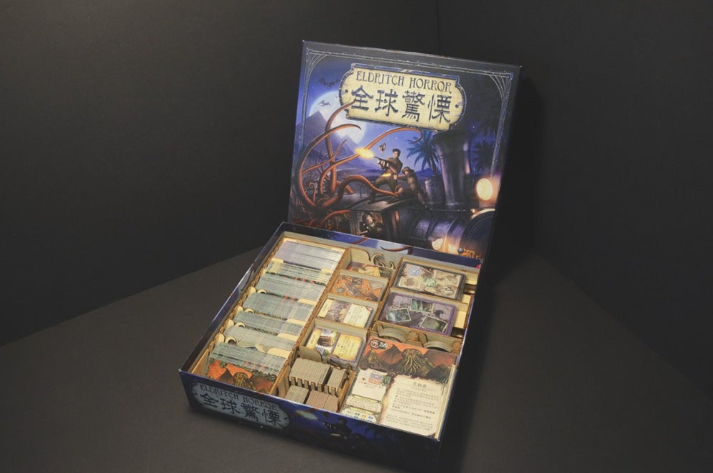 烏鴉盒子 全球驚慄+被遺忘的知識 木製桌遊收納盒 Eldritch Horror + Forsaken Lore Exp. Wooden Insert