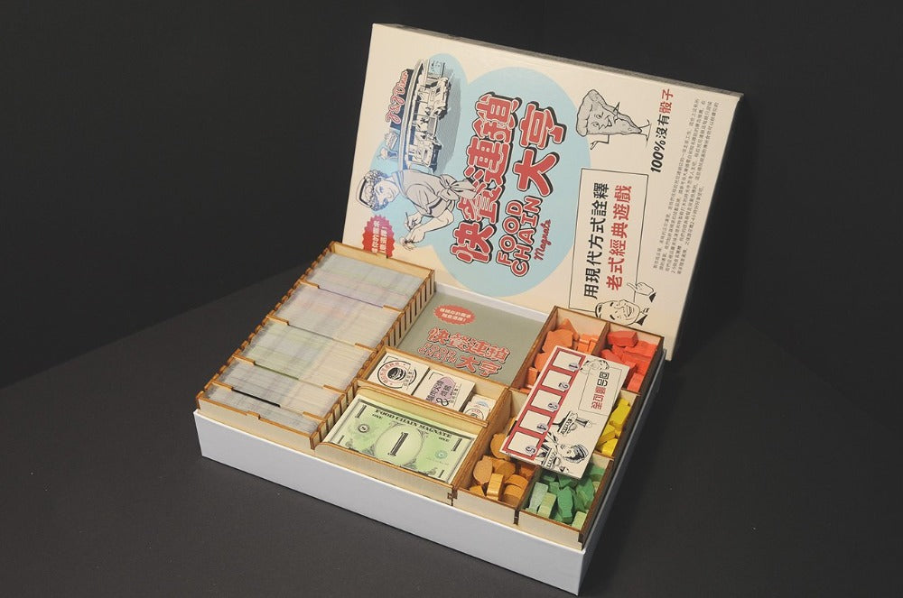 烏鴉盒子 連鎖美食集團 木製桌遊收納盒 Food Chain Magnate Wooden Insert